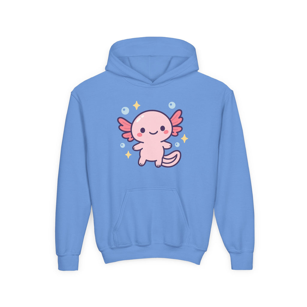Kids Axolotl Hoodie — Cute Pink Axolotl Pullover for Children