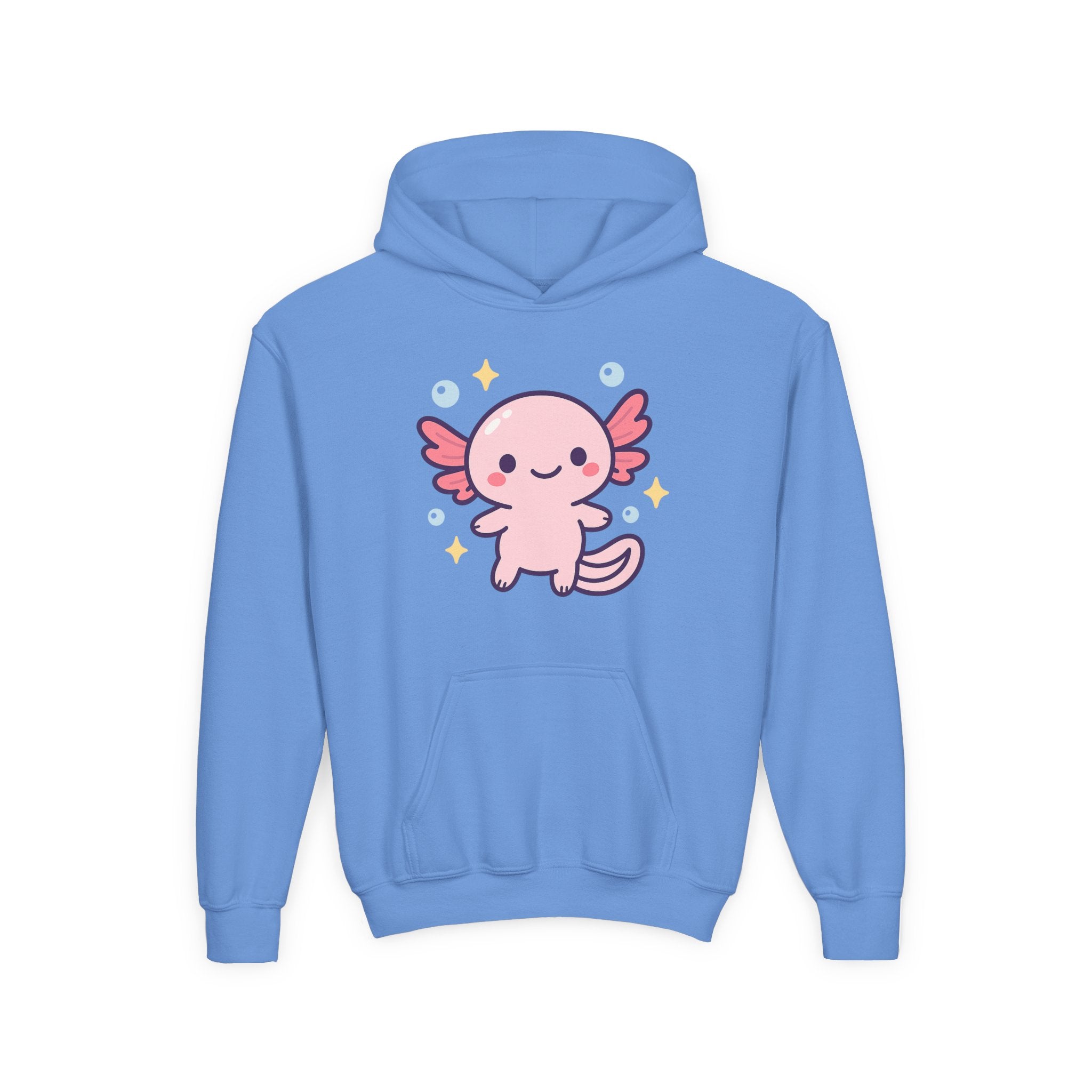 Kids Axolotl Hoodie — Cute Pink Axolotl Pullover for Children