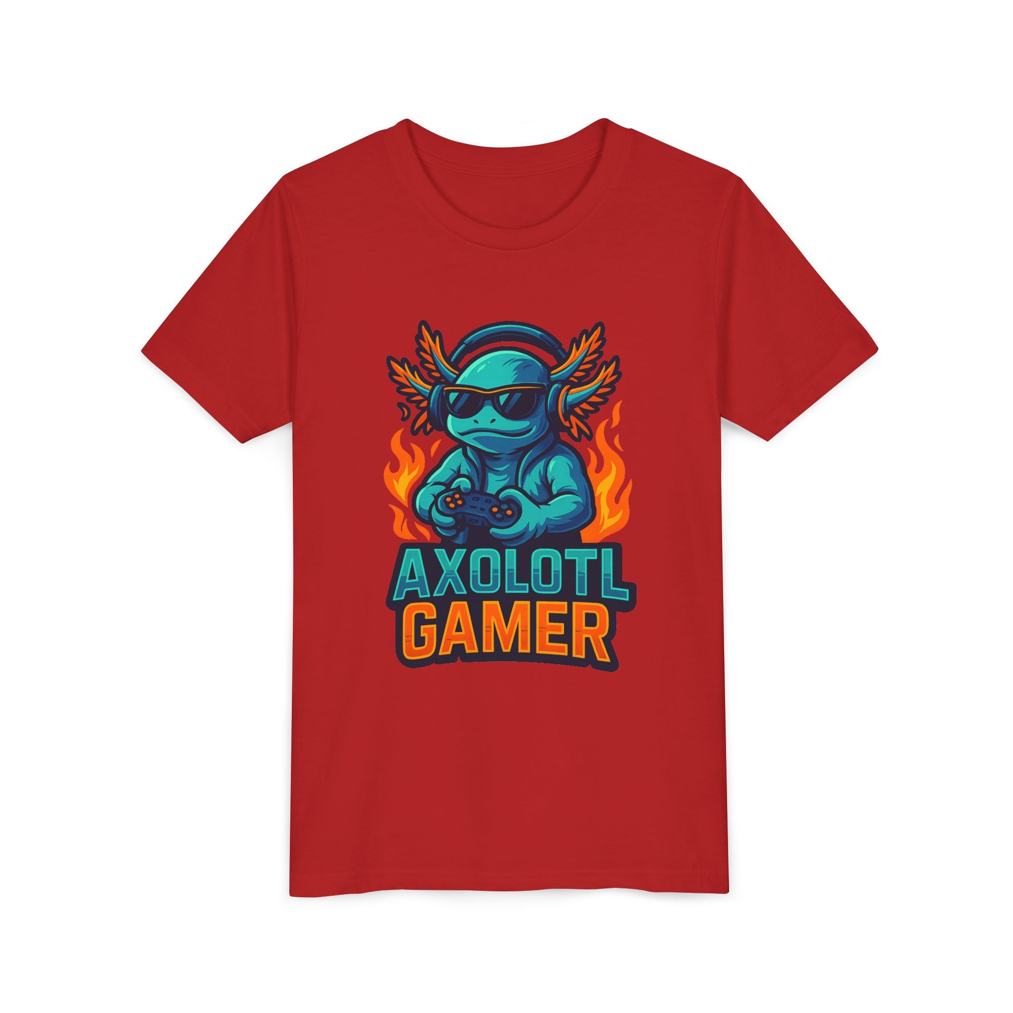 Axolotl Gamer Youth Tee — Cool Gaming Axolotl Graphic Shirt