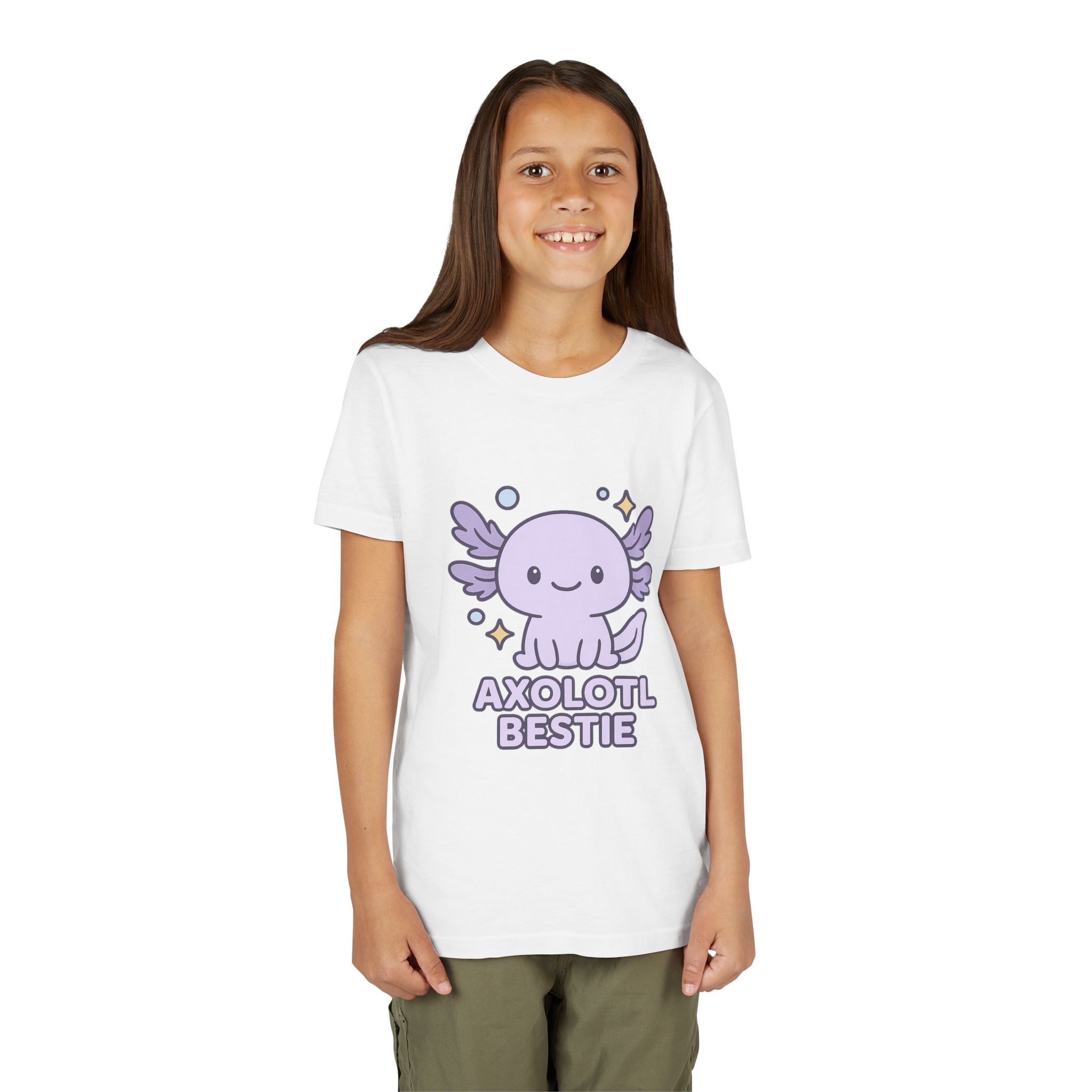 Axolotl Bestie Youth Tee — Cute Purple Axolotl Kids Shirt