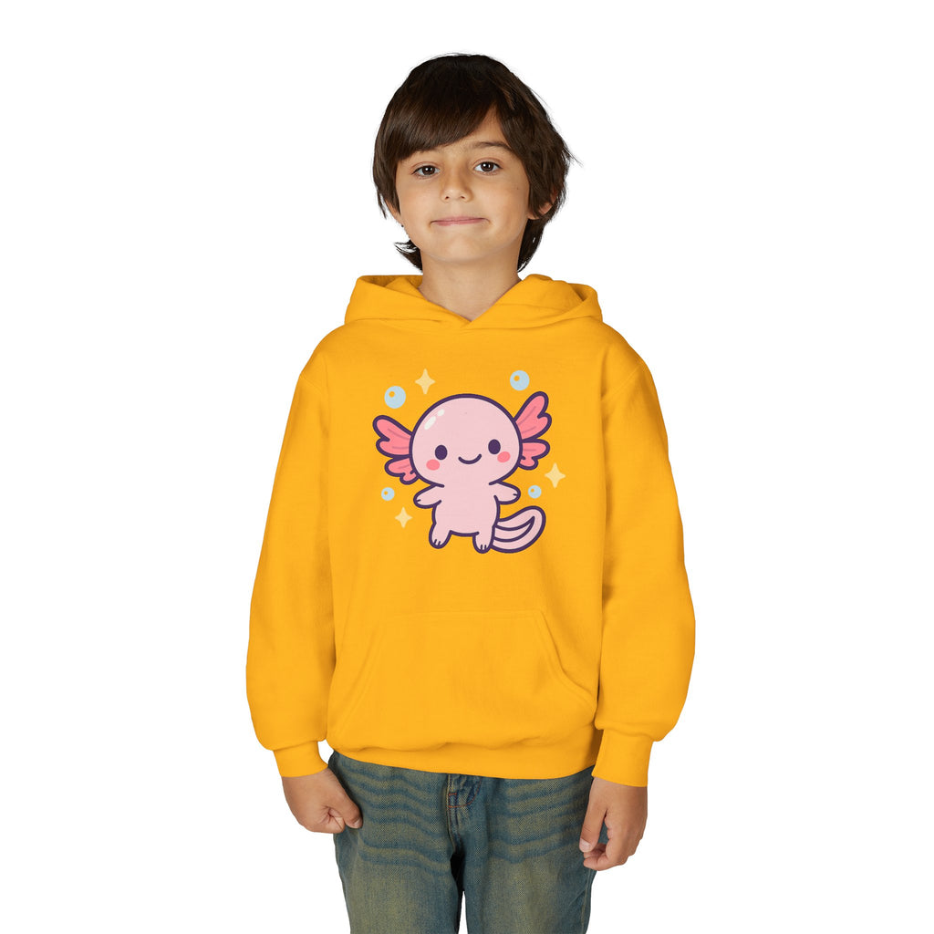 Kids Axolotl Hoodie — Cute Pink Axolotl Pullover for Children