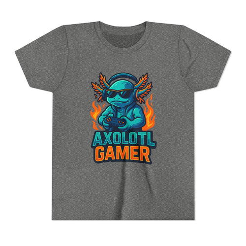 Axolotl Gamer Youth Tee — Cool Gaming Axolotl Graphic Shirt