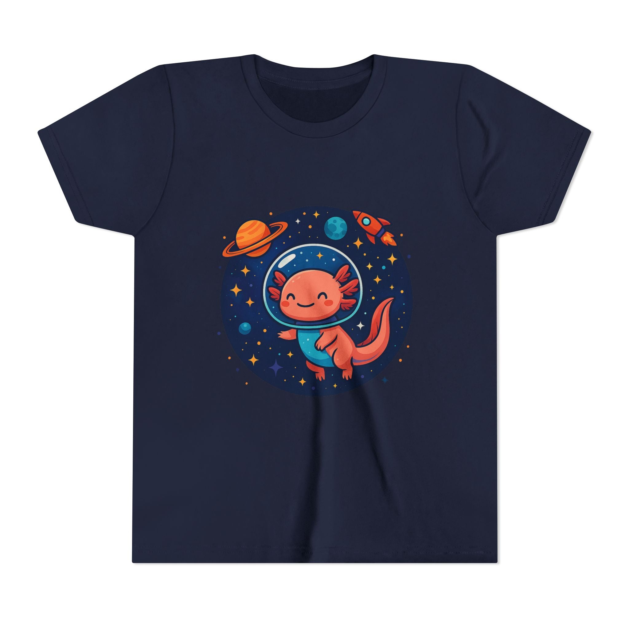 Kids Space Cat T‑Shirt – Cute Astronaut Fox in Space Graphic Youth Tee