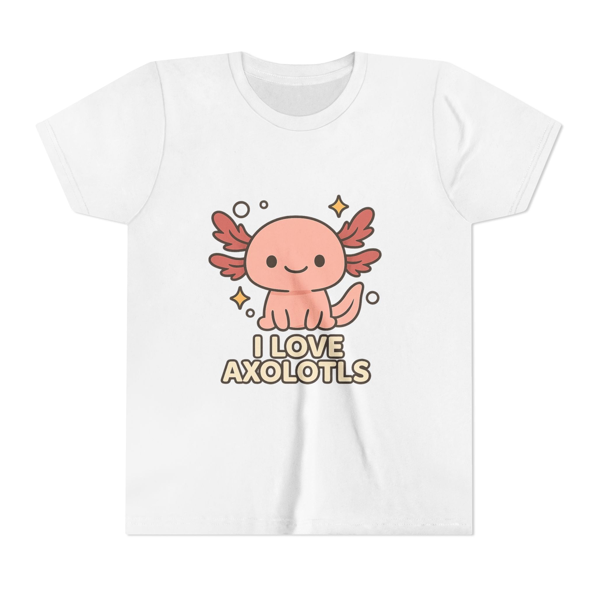 Youth Tee - Cute "I Love Axolotls" Kids Shirt