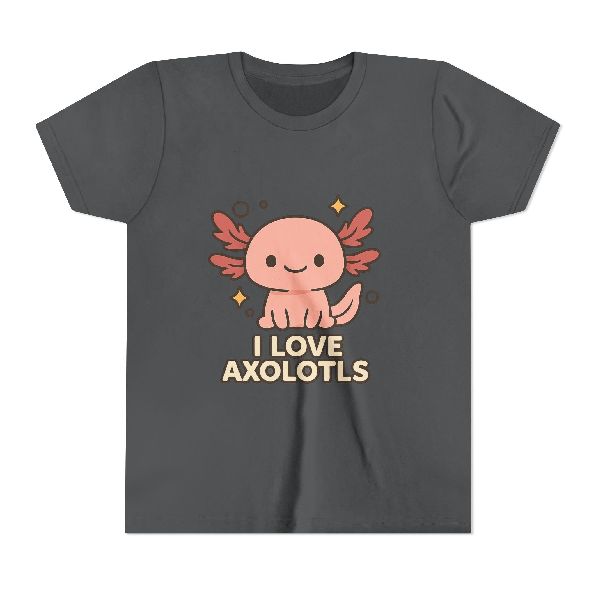 Youth Tee - Cute "I Love Axolotls" Kids Shirt