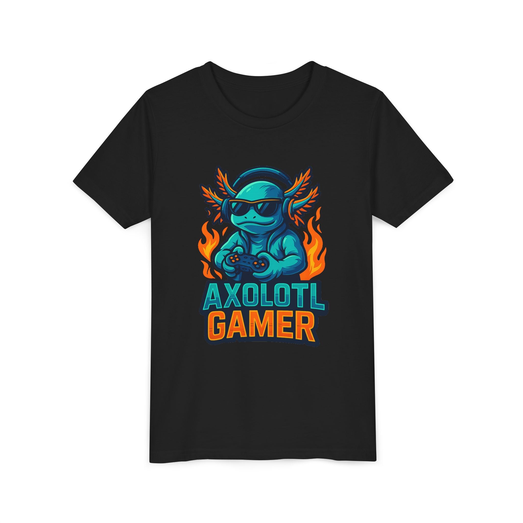 Axolotl Gamer Youth Tee — Cool Gaming Axolotl Graphic Shirt