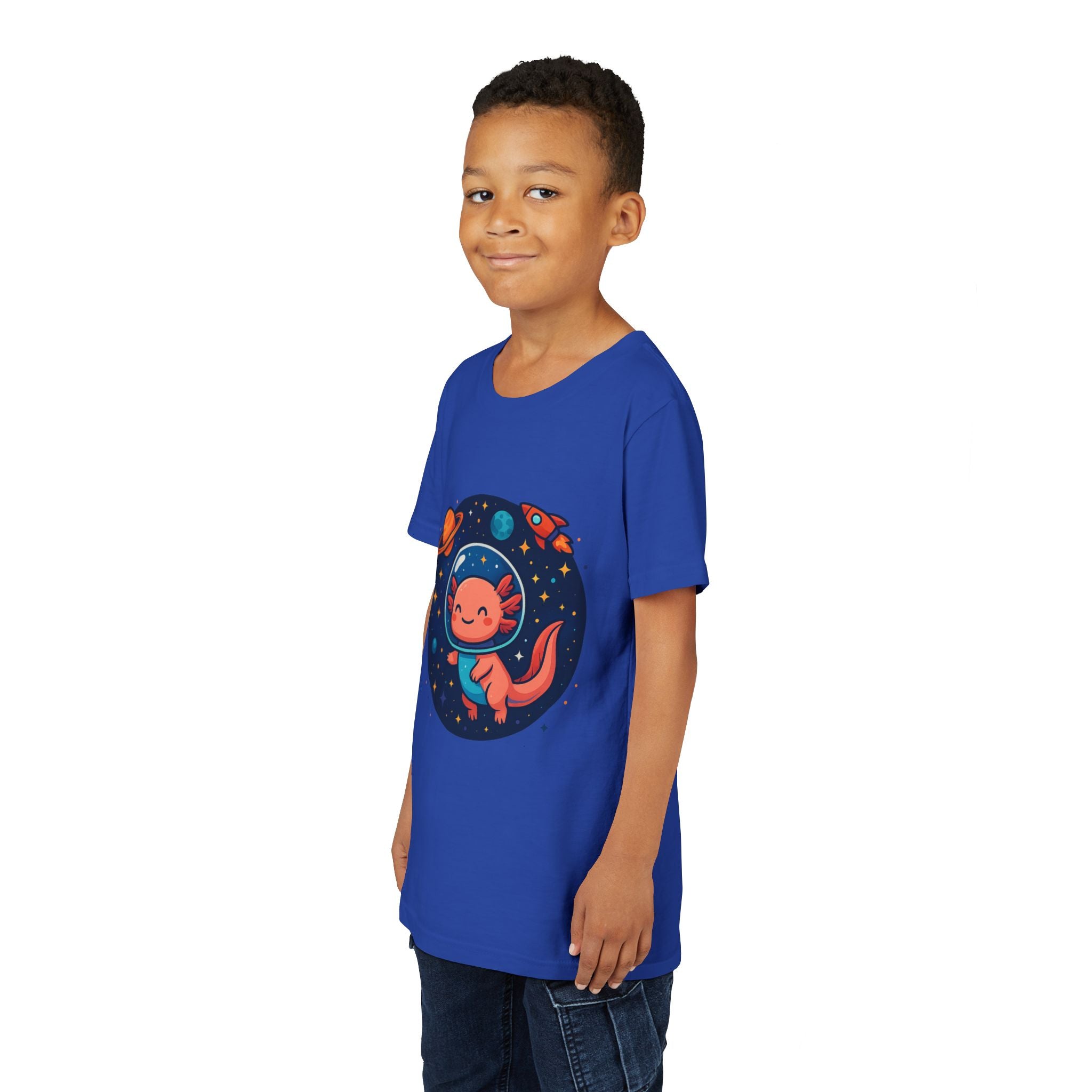 Kids Space Cat T‑Shirt – Cute Astronaut Fox in Space Graphic Youth Tee