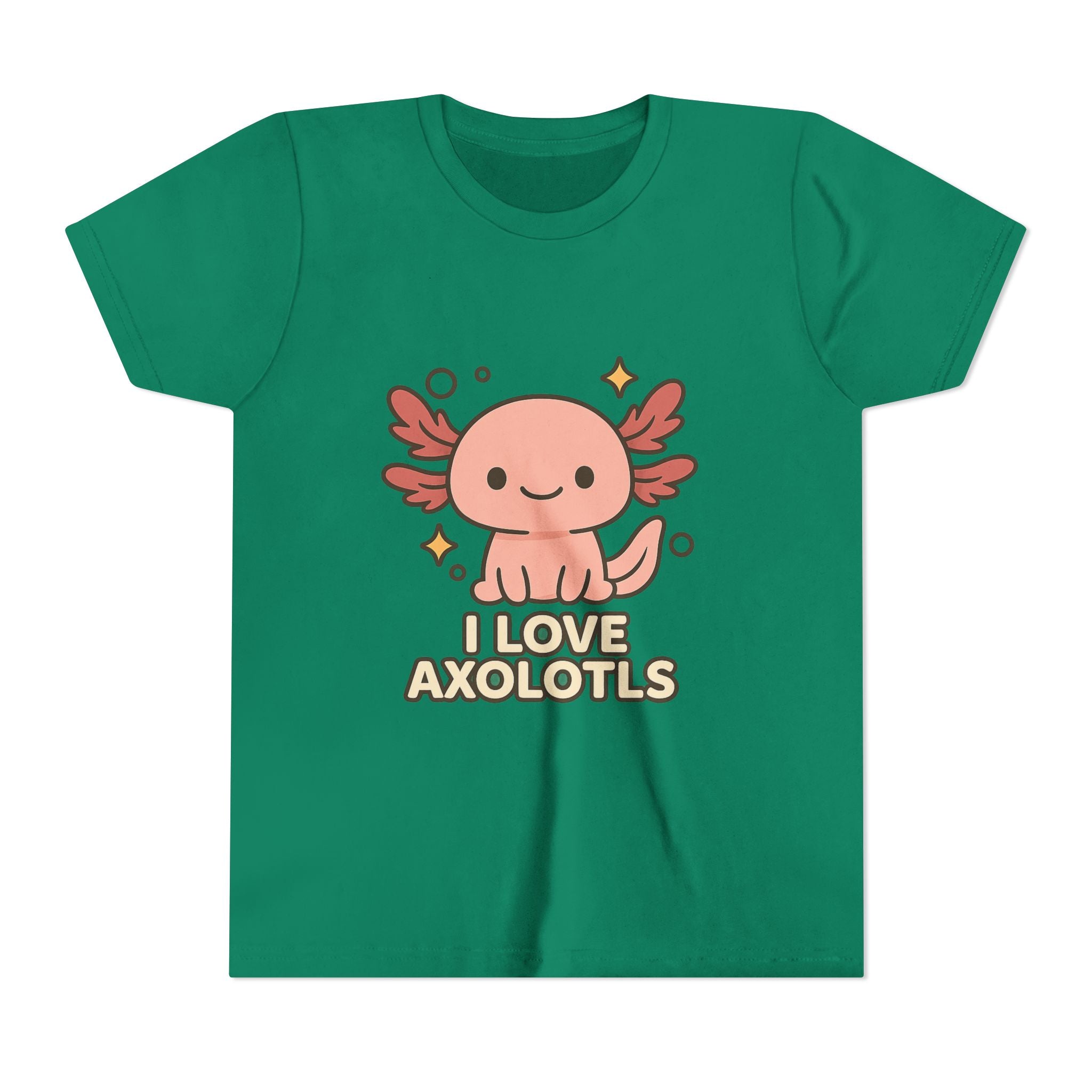 Youth Tee - Cute "I Love Axolotls" Kids Shirt
