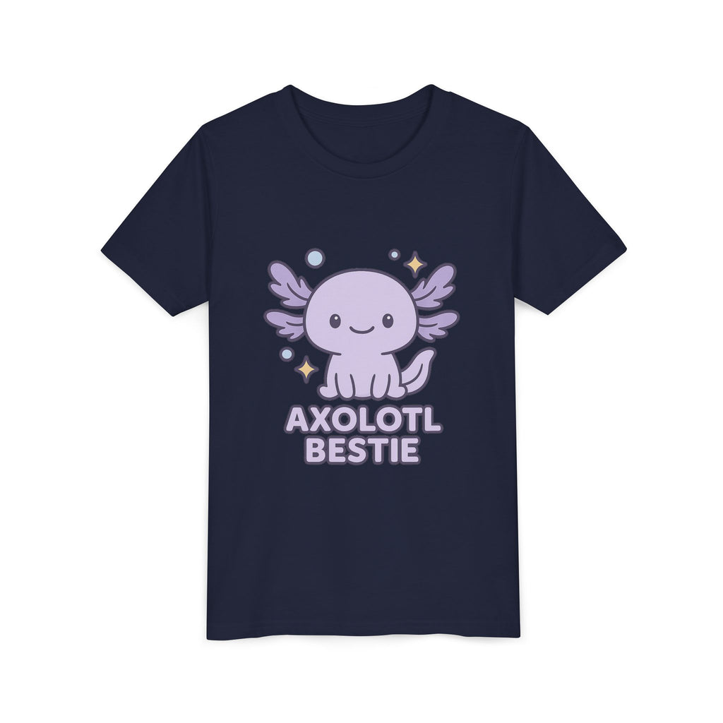Axolotl Bestie Youth Tee — Cute Purple Axolotl Kids Shirt