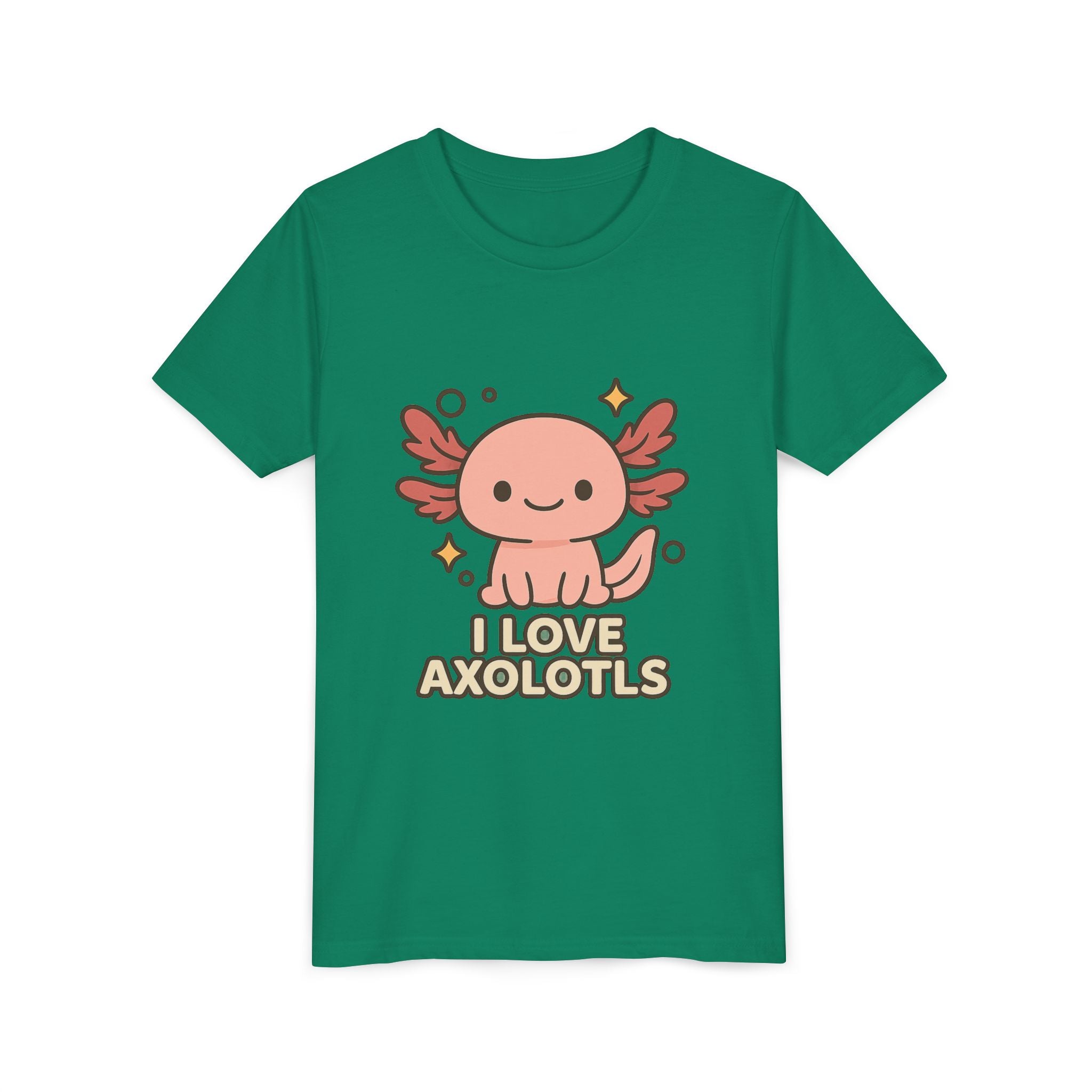 Youth Tee - Cute "I Love Axolotls" Kids Shirt