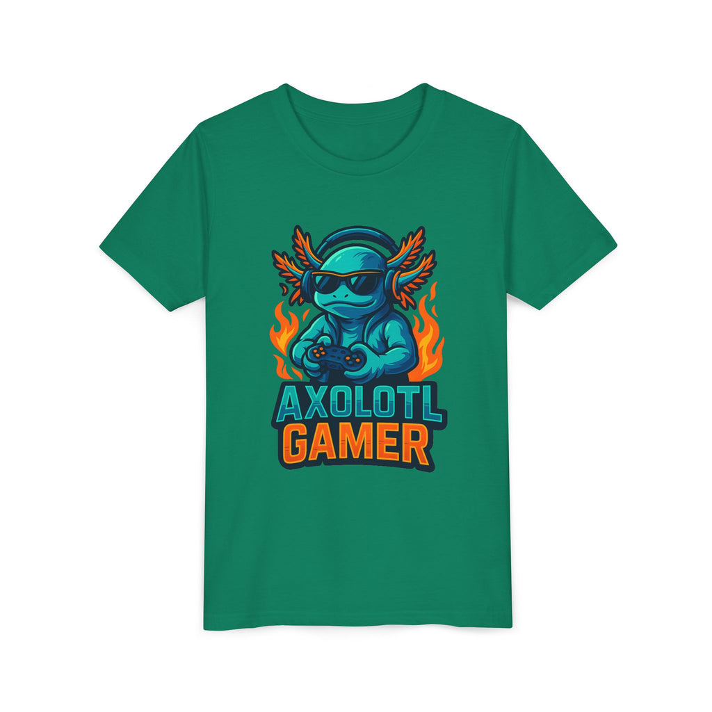Axolotl Gamer Youth Tee — Cool Gaming Axolotl Graphic Shirt