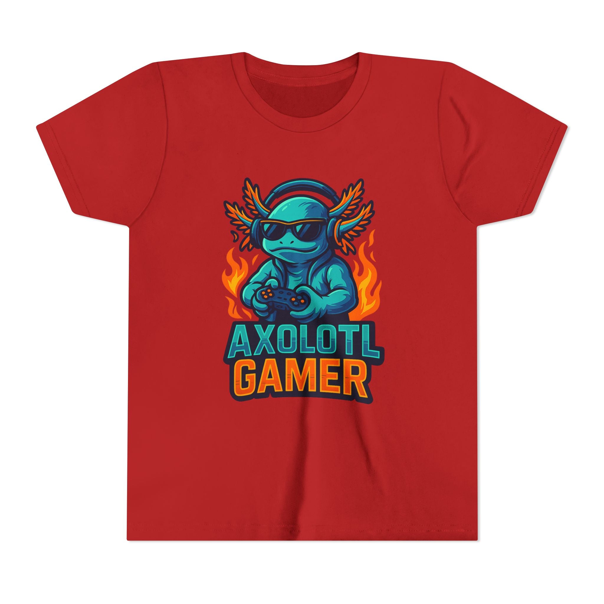 Axolotl Gamer Youth Tee — Cool Gaming Axolotl Graphic Shirt