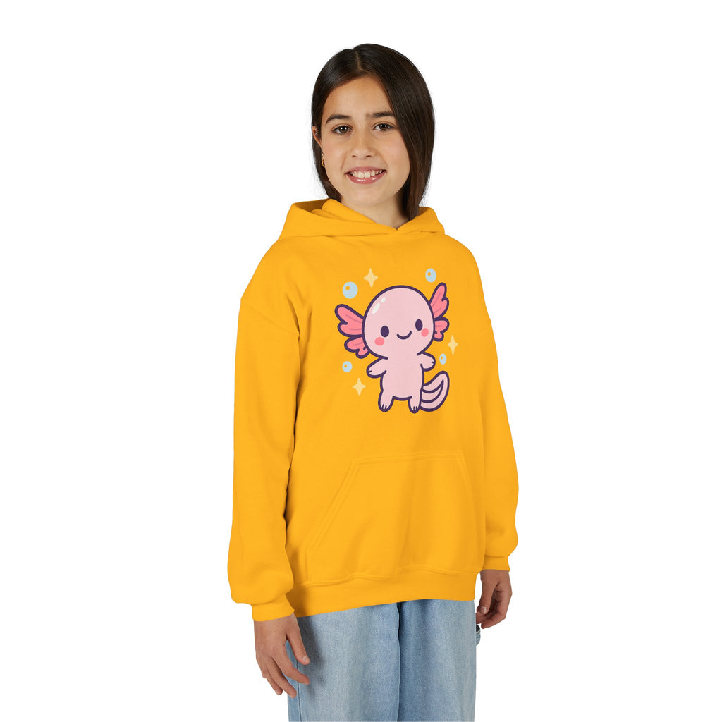 Kids Axolotl Hoodie — Cute Pink Axolotl Pullover for Children