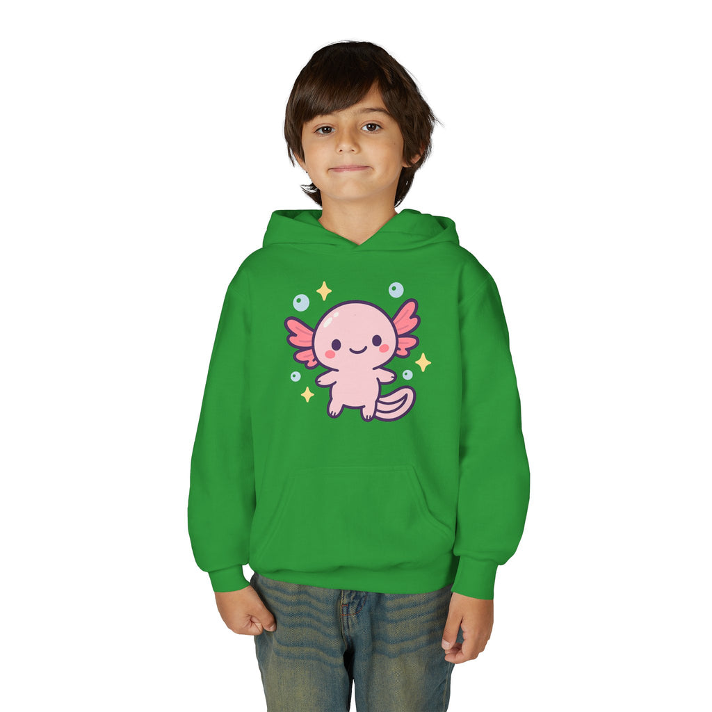 Kids Axolotl Hoodie — Cute Pink Axolotl Pullover for Children