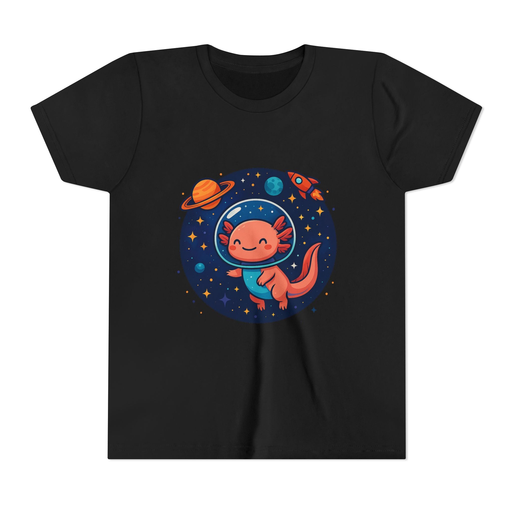Kids Space Cat T‑Shirt – Cute Astronaut Fox in Space Graphic Youth Tee