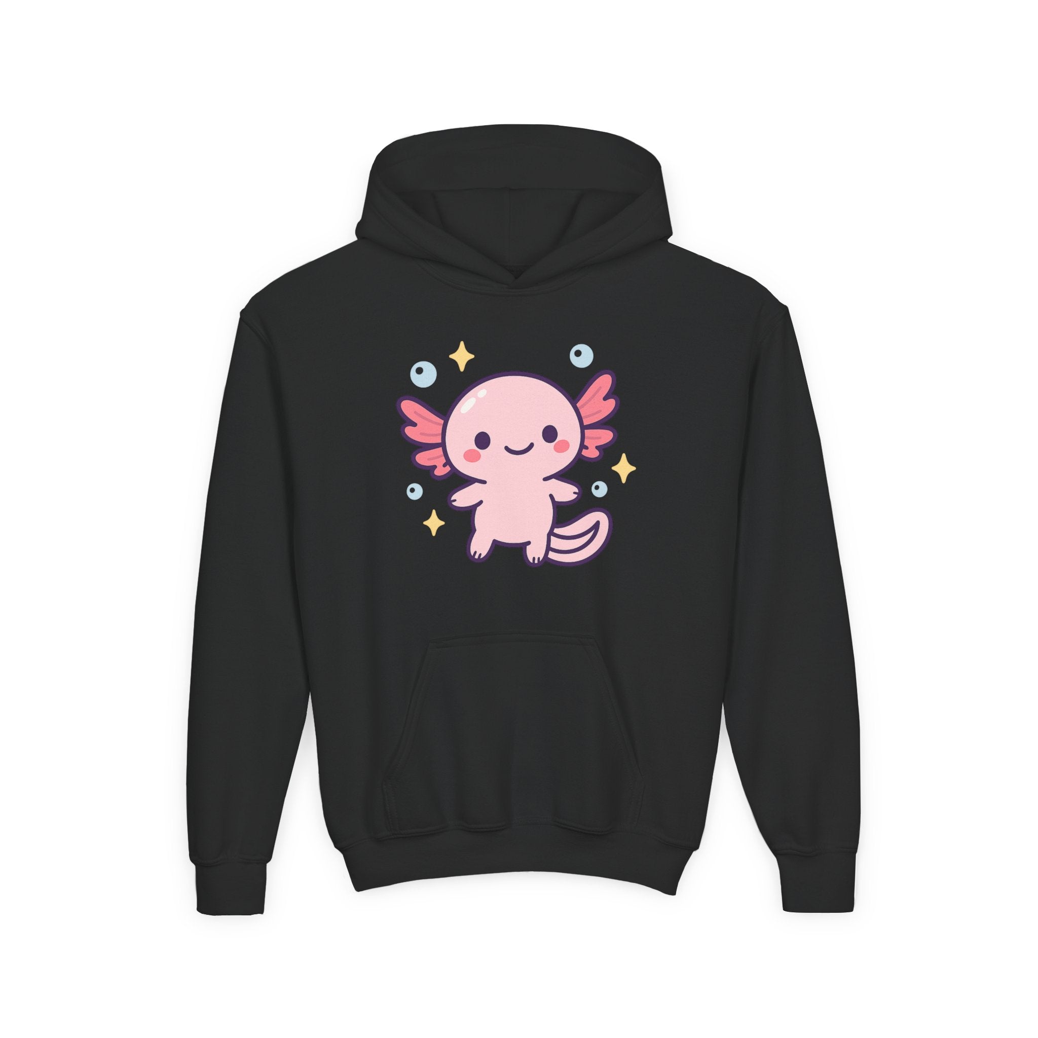 Kids Axolotl Hoodie — Cute Pink Axolotl Pullover for Children