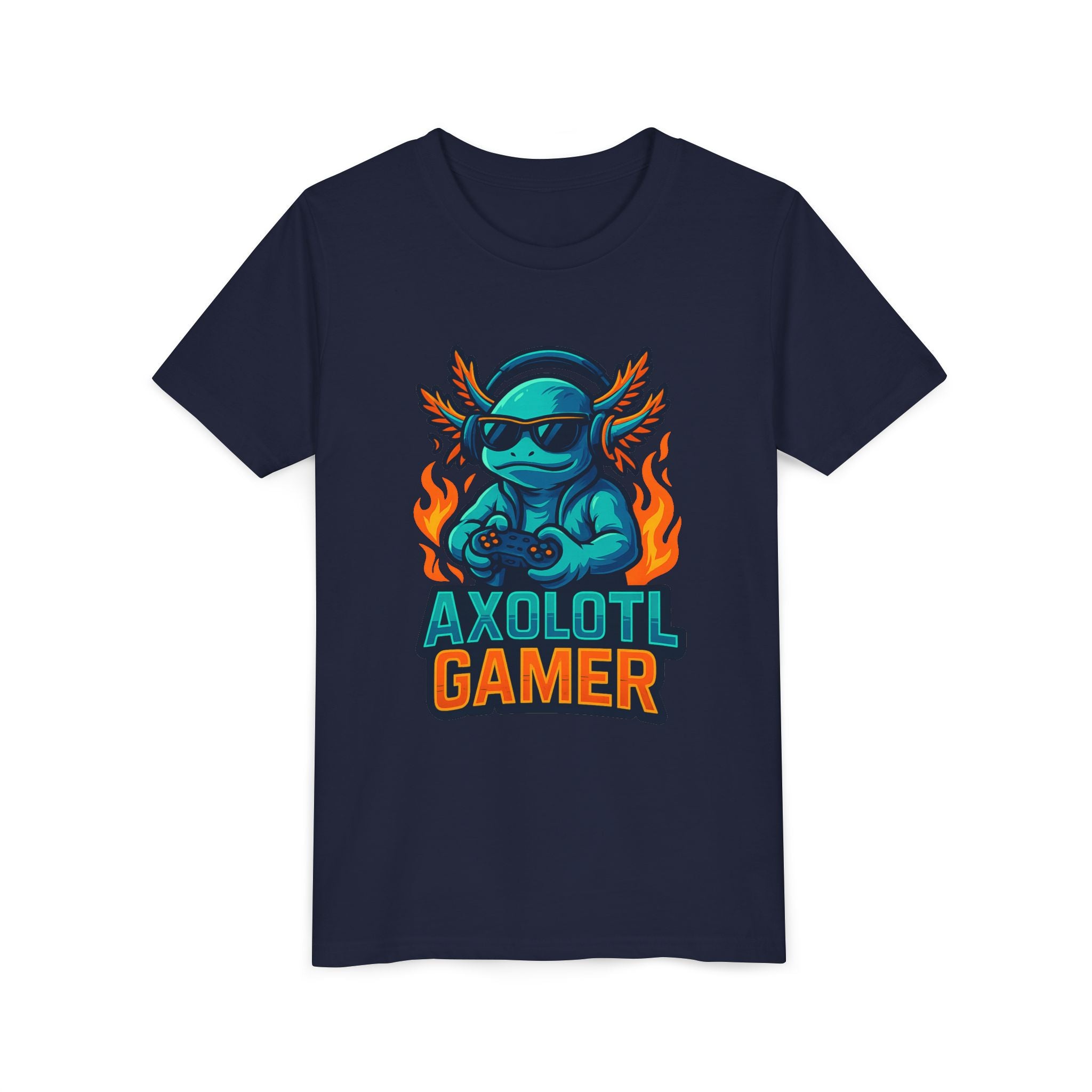 Axolotl Gamer Youth Tee — Cool Gaming Axolotl Graphic Shirt