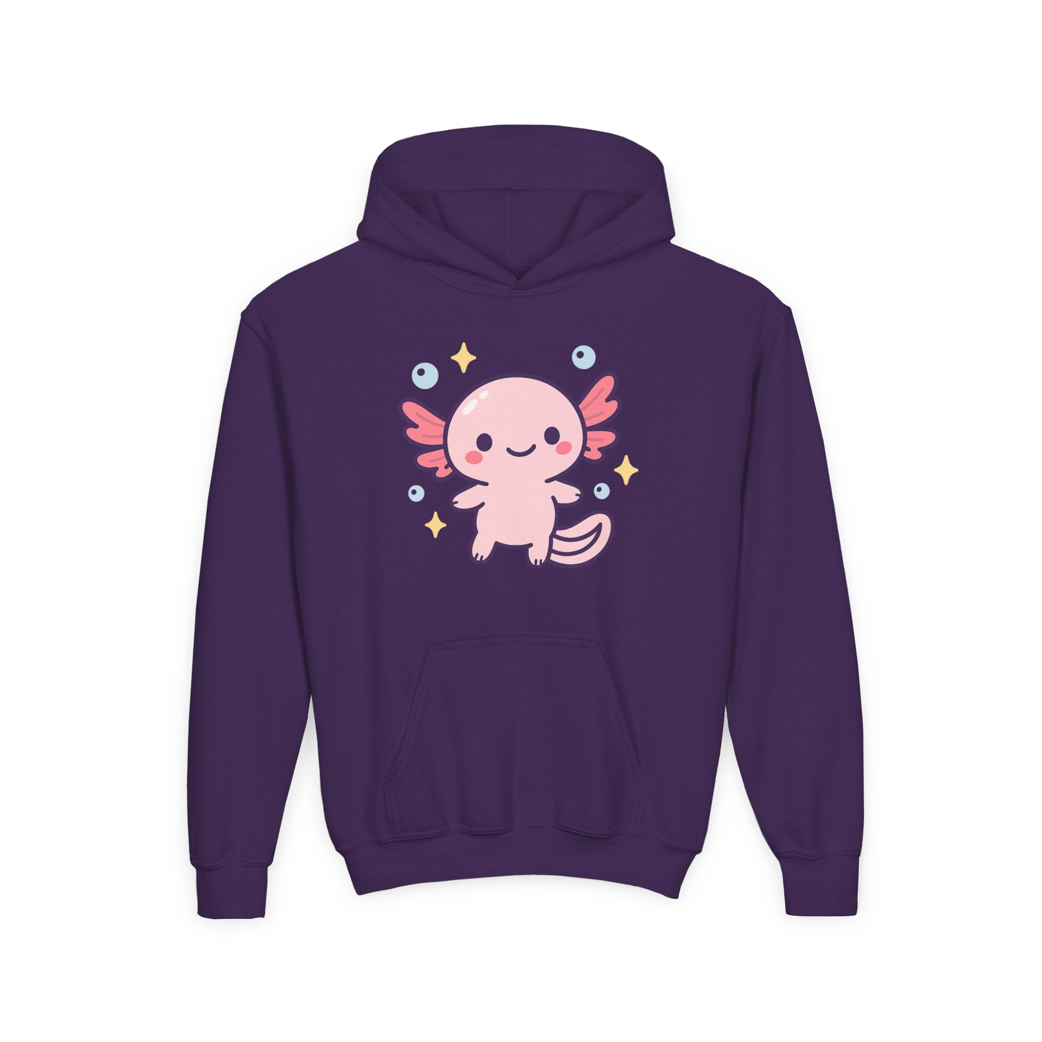 Kids Axolotl Hoodie — Cute Pink Axolotl Pullover for Children