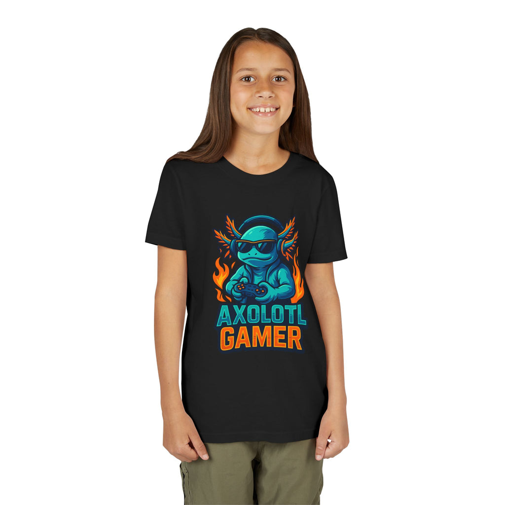 Axolotl Gamer Youth Tee — Cool Gaming Axolotl Graphic Shirt